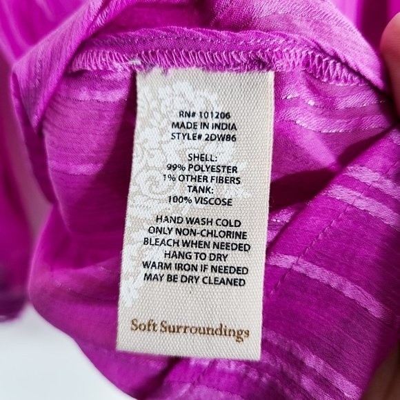 SOFT SURROUNDINGS Women's Yesena Long Sleeve Blouse Top Size Large NWT NEW - Picture 10 of 11